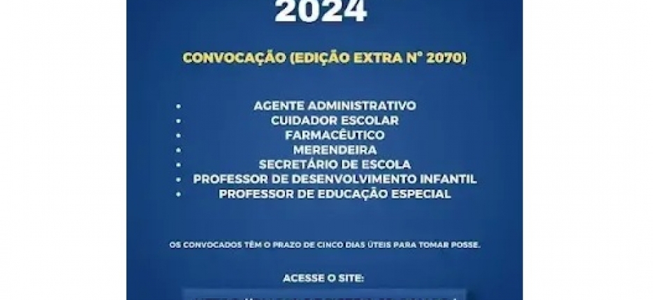 Convoca��o de aprovados em concursos p�blicos em Registro-SP
