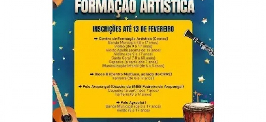 Inscri��es abertas - Oficinas Culturais CFA 2026