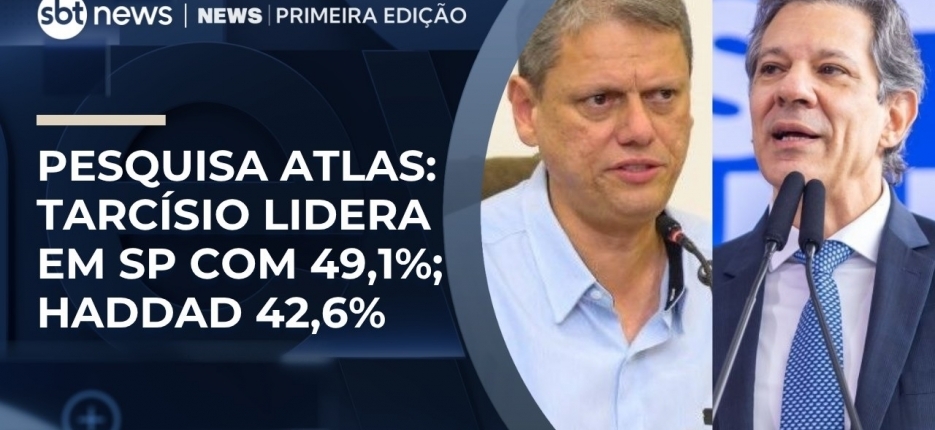 Pesquisa Atlas/Estad�o: Tarc�sio lidera com 49,1% e Haddad soma 42,6% em SP
